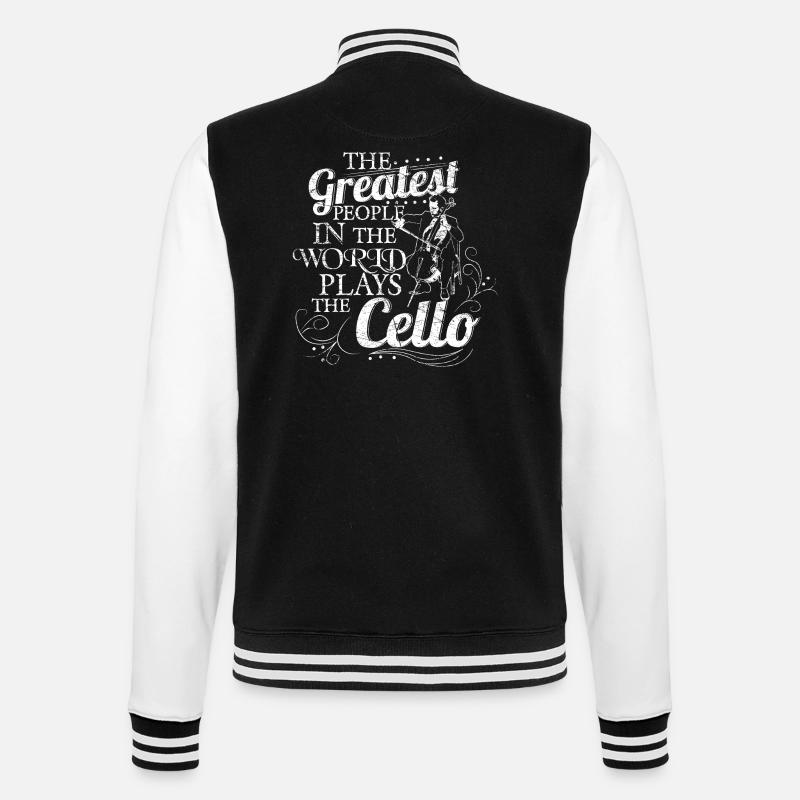 Cello Musik Geschenkidee - College-Sweatjacke - Schwarz/Weiß