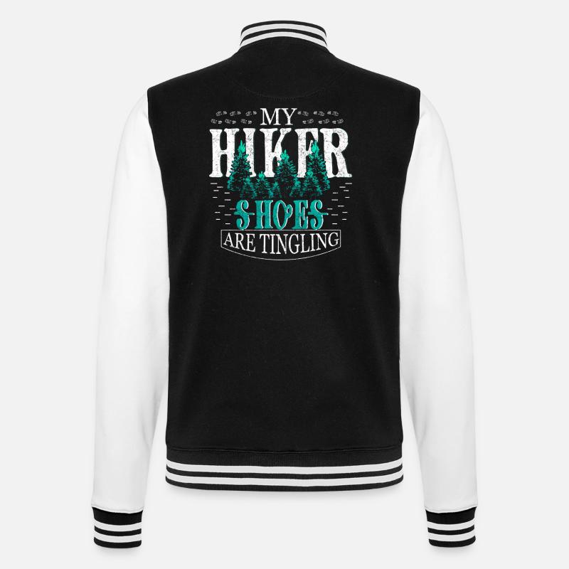 Hiker forest - College Sweat Jacket - black/white
