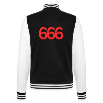 666 Symbol Zahl - College-Sweatjacke - Schwarz/Weiß - Hinten - Marisol (170cm)