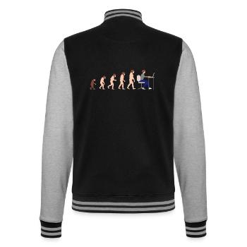 Evolución Desarrollador Programador Veneno divertido - Cazadora universitaria - negro/gris jaspeado - detrás - Marisol (170cm)