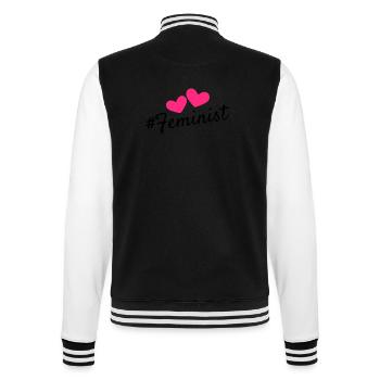 Conception de hashtag féministe féministe - Veste Teddy - noir/blanc - Dos - Marisol (170cm)