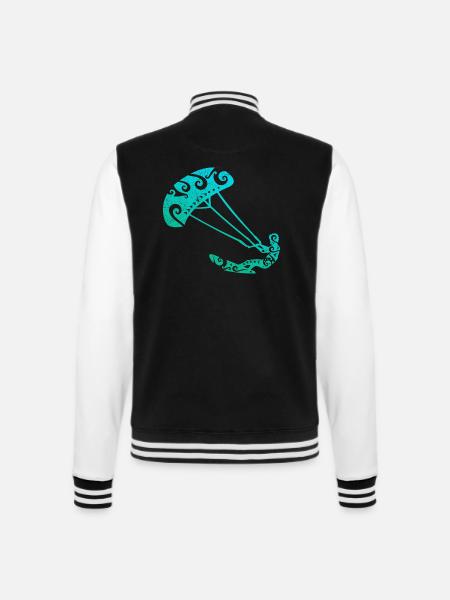 Maori Kitesurfer Tribal Tattoo Geschenkidee - College-Sweatjacke - Schwarz/Weiß