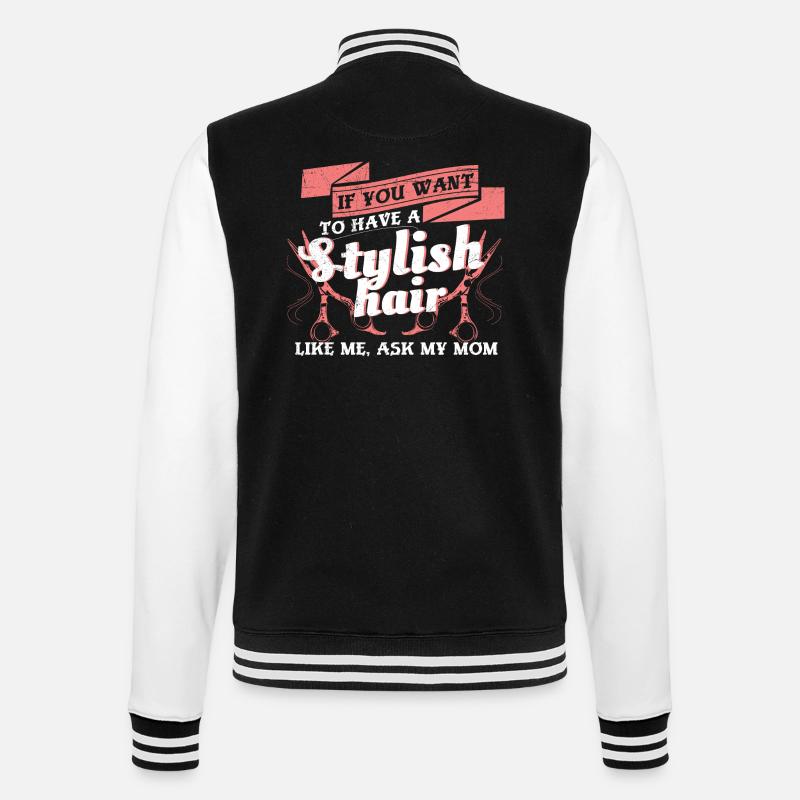 Mutter Tochter Friseur - College-Sweatjacke - Schwarz/Weiß