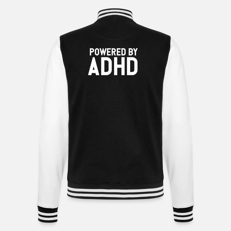 ADHD Powered - College Sweat Jacket - black/white