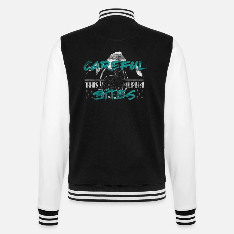 Wolf Alphawolf Geschenk - College-Sweatjacke - Schwarz/Weiß