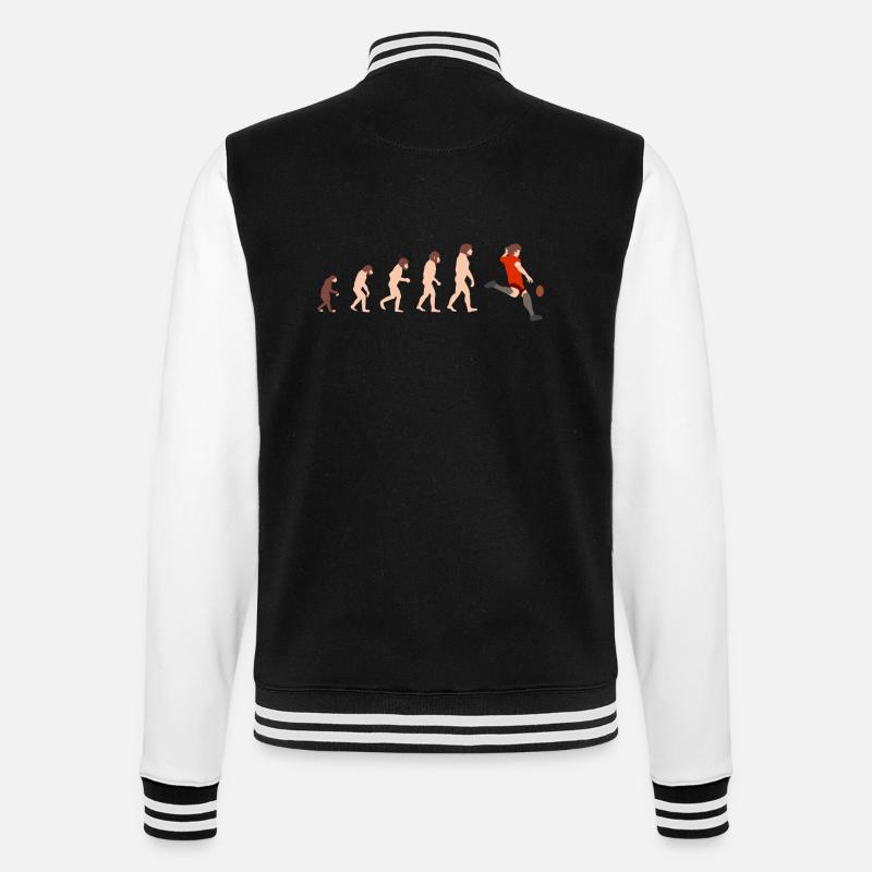 Evolution Rugby Lustige Geschenkidee - College-Sweatjacke - Schwarz/Weiß
