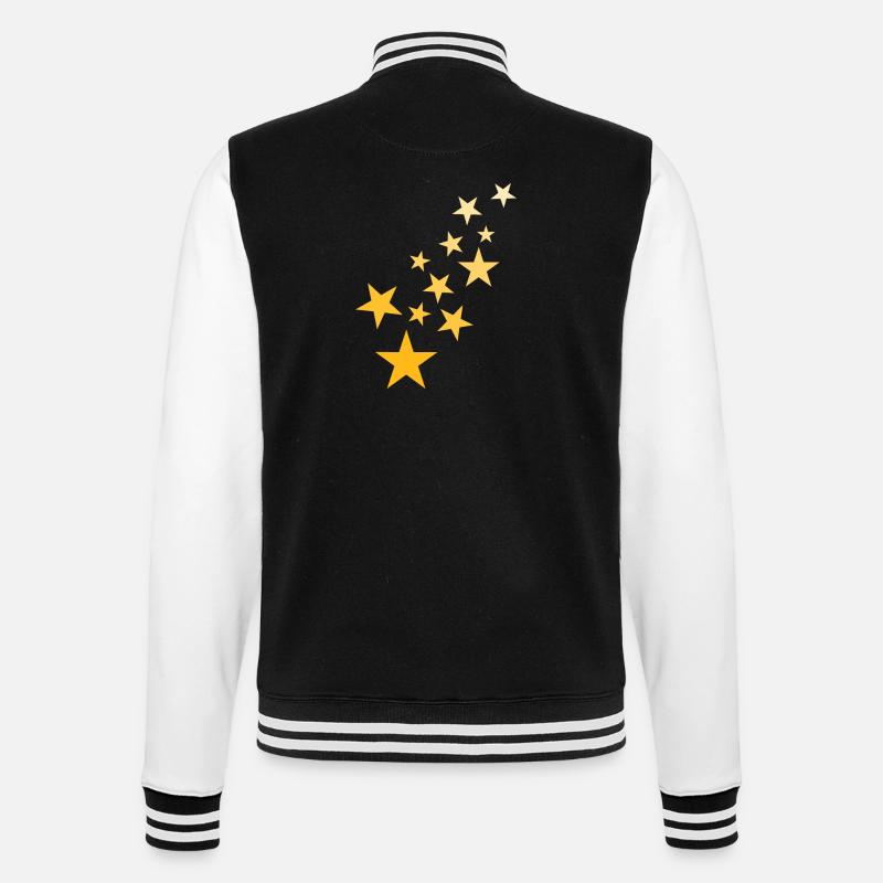 Stern Sternchen Muster Sternenhimmel - College-Sweatjacke - Schwarz/Weiß