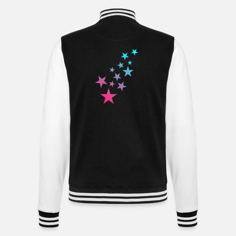 Stern Symbol Sternchen Muster - College-Sweatjacke - Schwarz/Weiß