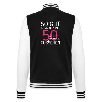 50 Geburtstag Party Bday - College-Sweatjacke - Schwarz/Weiß - Hinten - Marisol (170cm)
