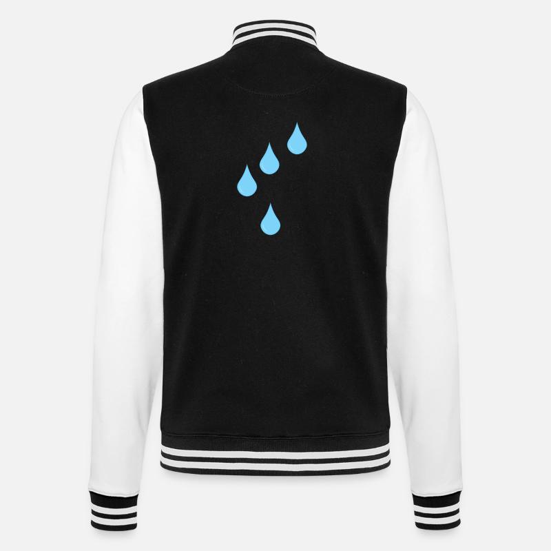 Raindrops icon rain drops - College Sweat Jacket - black/white