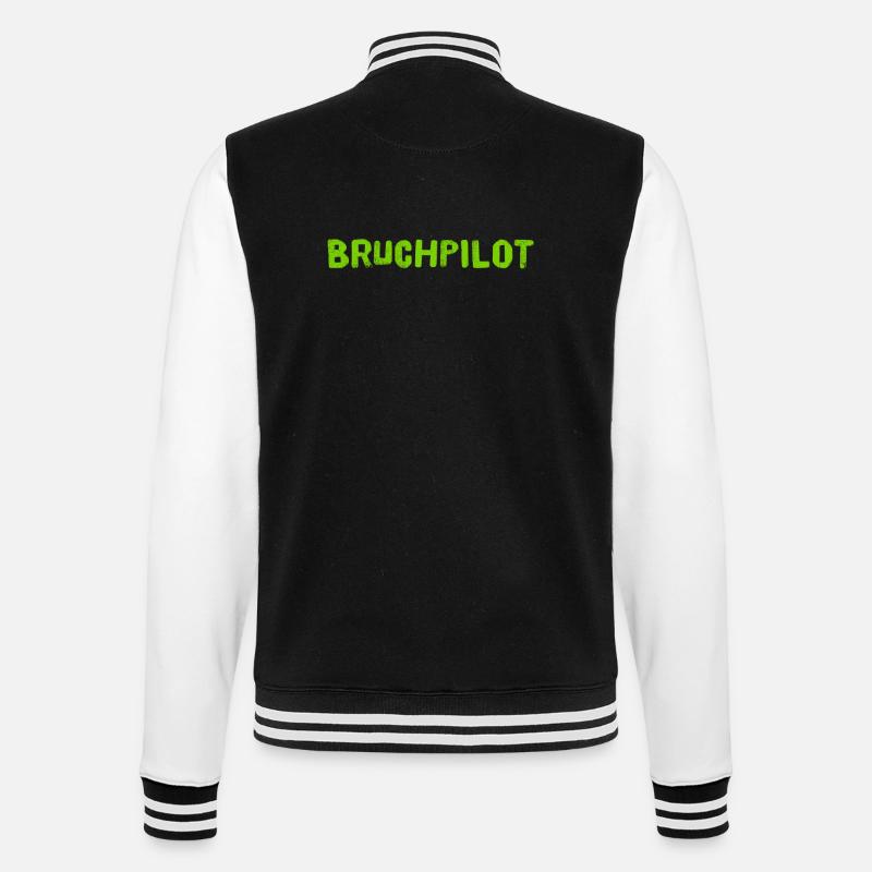 ich bin ein Bruchpilot - College-Sweatjacke - Schwarz/Weiß