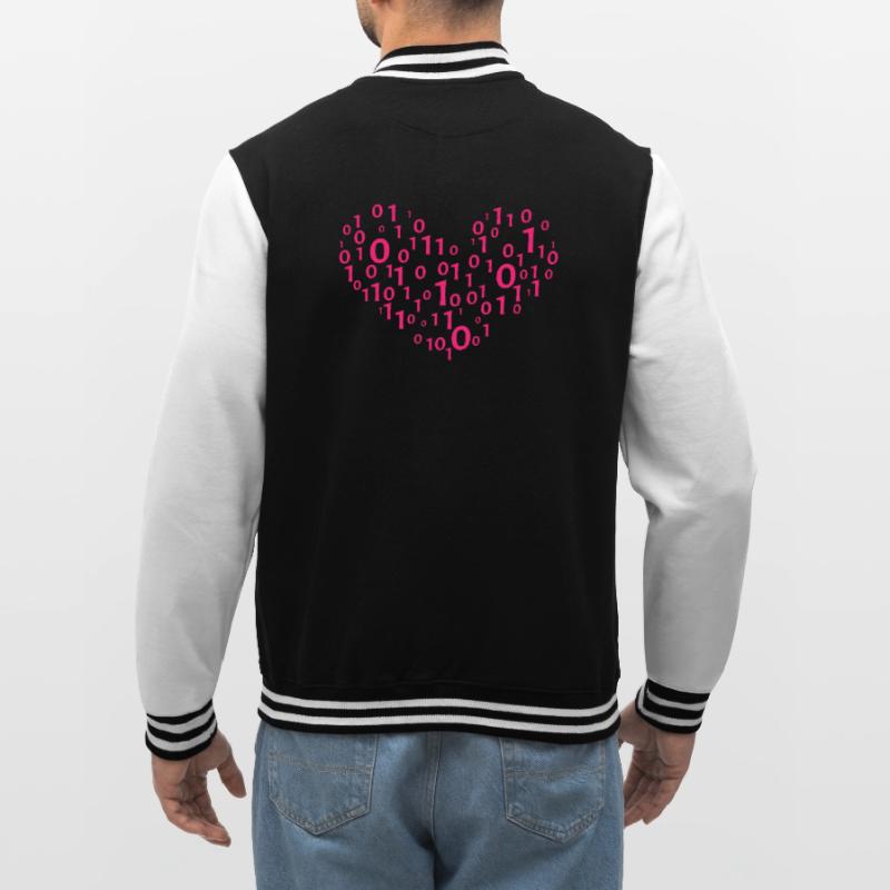 Heart Binary Coding Computer Science Gift College Sweat Jacket