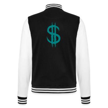 Dollar sign Dollar sign money brush gift - College Sweat Jacket - black/white - Back - Marisol (170cm)