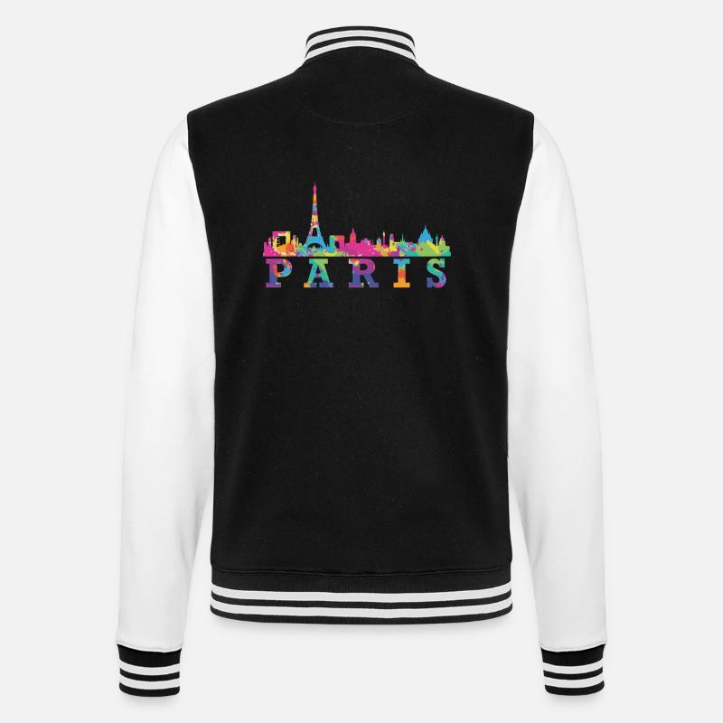 Paris Skyline Impression Souvenir Geschenkidee - College-Sweatjacke - Schwarz/Weiß