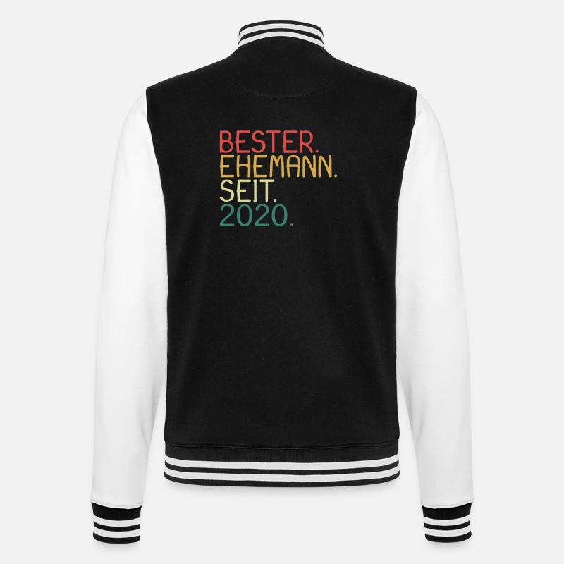 Bester Ehemann seit 2020 - College-Sweatjacke - Schwarz/Weiß