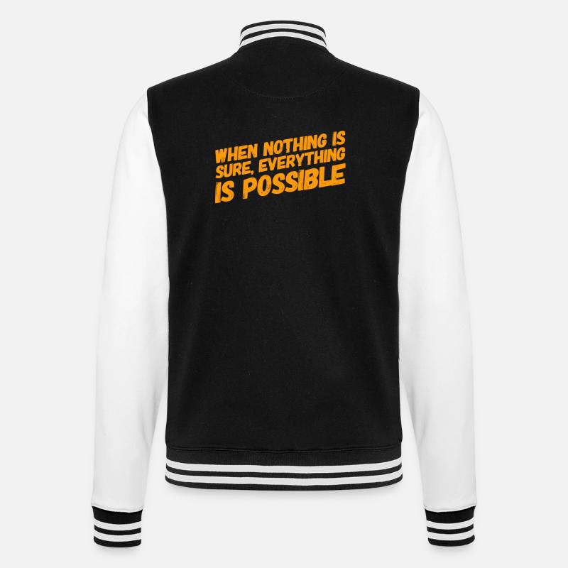 ich bin ein Optimist - College-Sweatjacke - Schwarz/Weiß