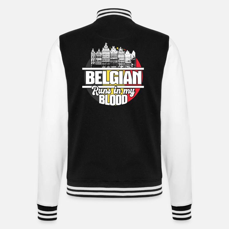 Belgium pride gift - College Sweat Jacket - black/white