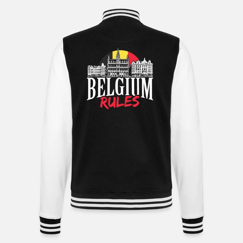 Belgium pride gift idea - College Sweat Jacket - black/white