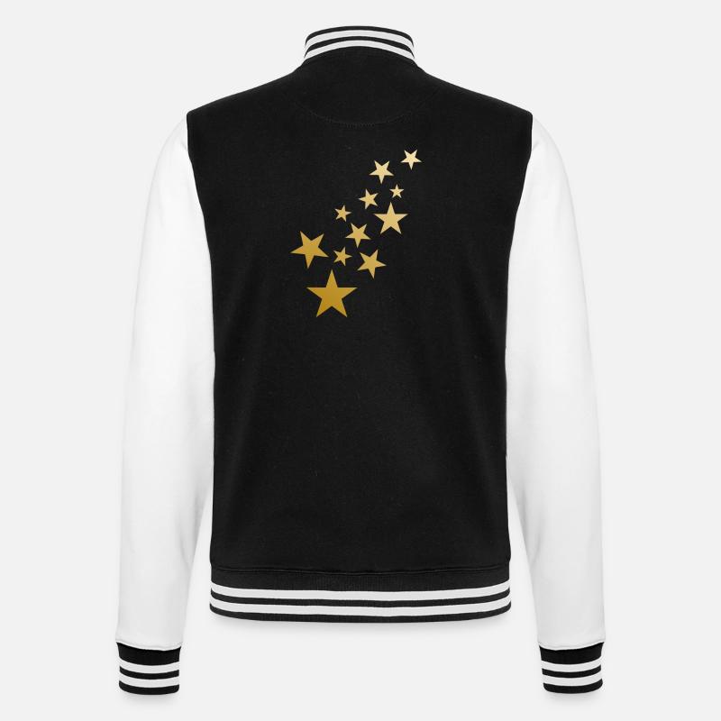 Star Pattern - College Sweat Jacket - black/white