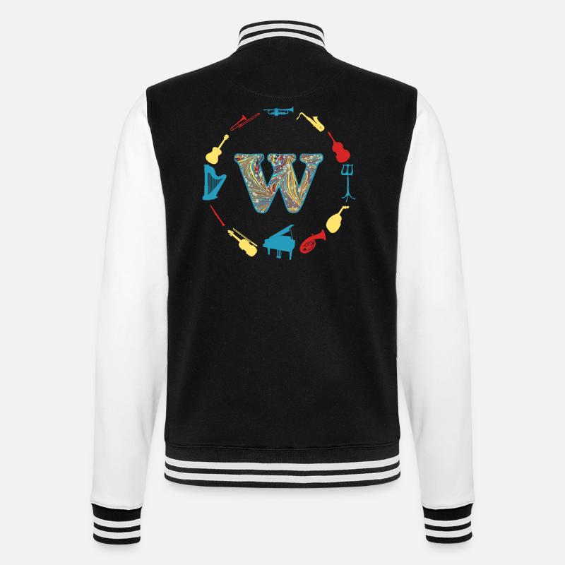 music e 201 w - College Sweat Jacket - black/white