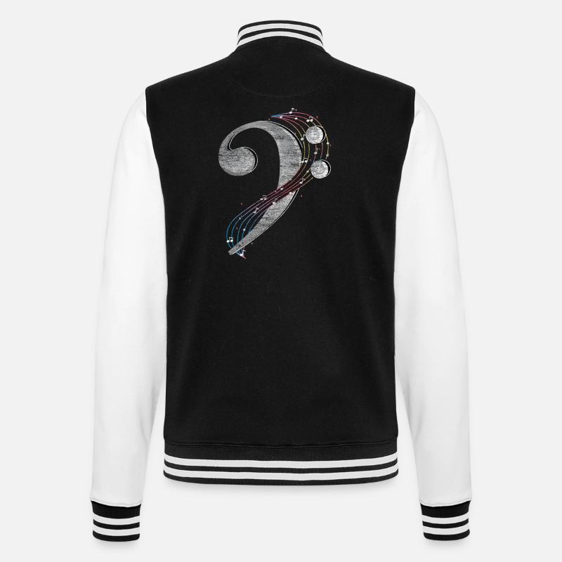 Clé de basse choeur idée cadeau - Veste Teddy - noir/blanc
