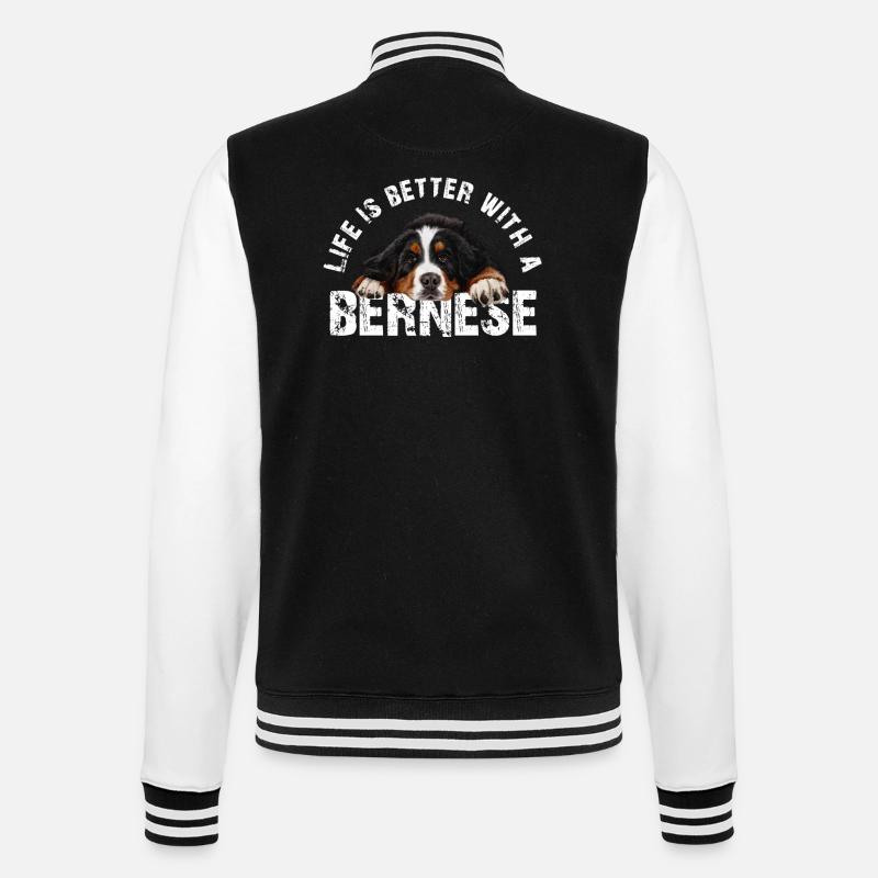Bernese Mountain dog - College Sweat Jacket - black/white