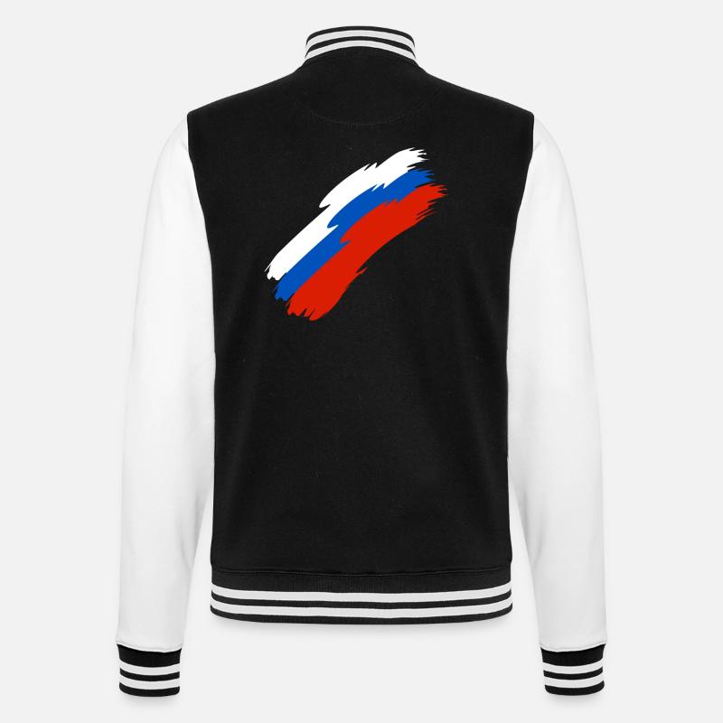 Russie drapeau couleurs - Veste Teddy - noir/blanc