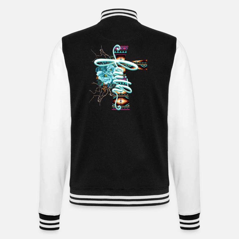 Glaube - College-Sweatjacke - Schwarz/Weiß