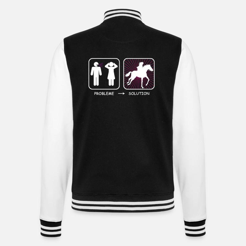 Problem? Lösung - College-Sweatjacke - Schwarz/Weiß