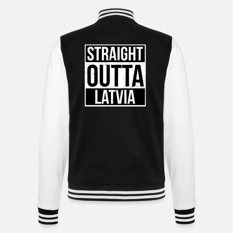 Straight Outta Lettonie - Veste Teddy - noir/blanc