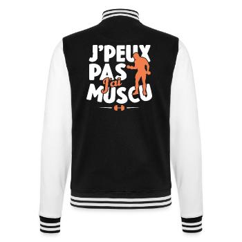 Je Peux Pas J'ai Muscu Cadeau De Gym - Veste Teddy - noir/blanc - Dos - Marisol (170cm)