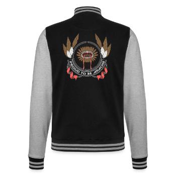 Indianer Ureinwohner Federn - College-Sweatjacke - Schwarz/Grau meliert - Hinten - Marisol (170cm)