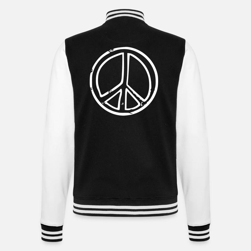 Peacezeichen - College-Sweatjacke - Schwarz/Weiß