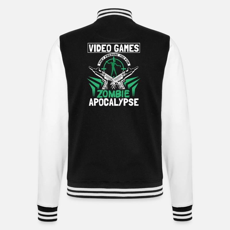 Zombie Apokalypse Zombies Geschenk - College-Sweatjacke - Schwarz/Weiß