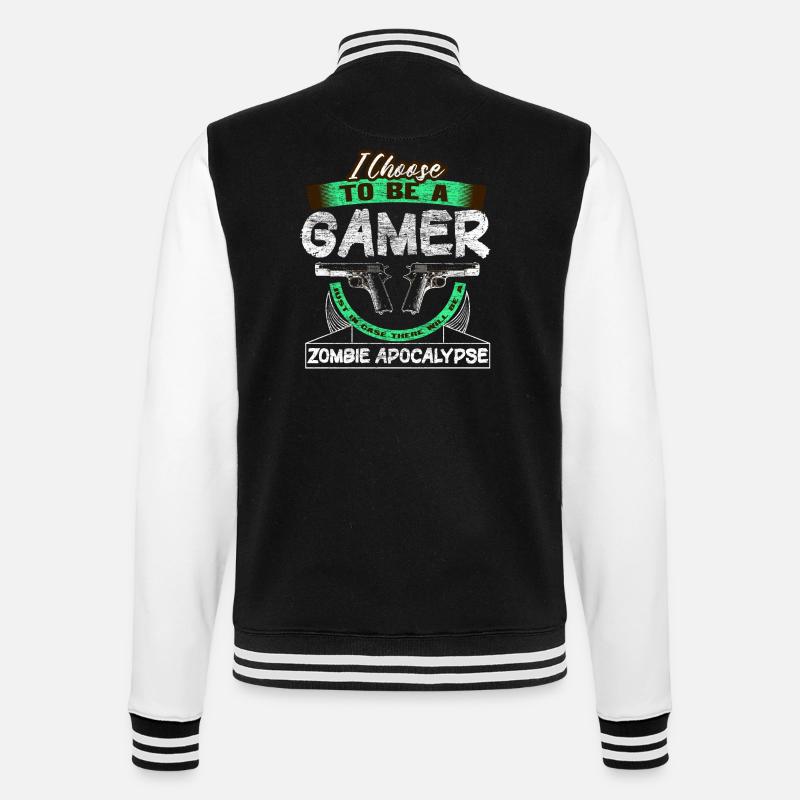 Zombie Apocalypse Gift Idea - College Sweat Jacket - black/white