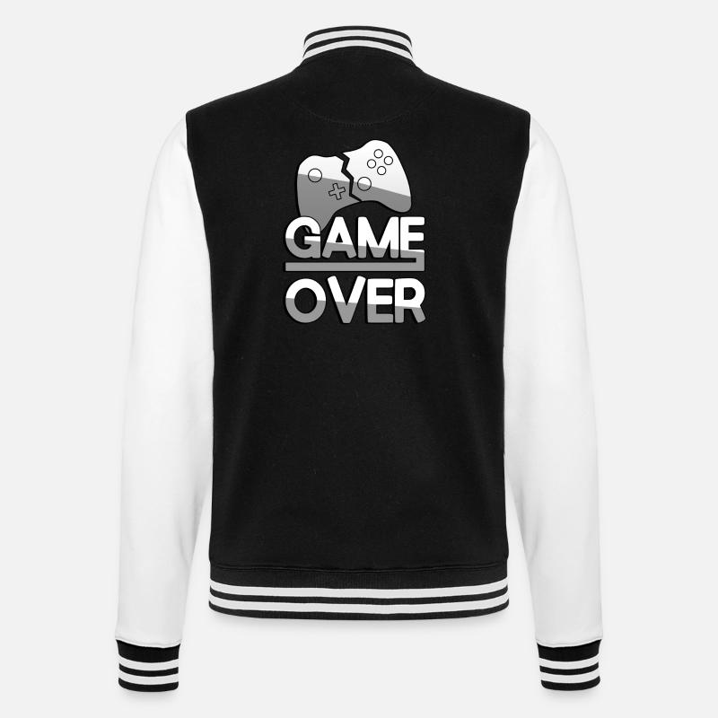 GAME OVER (White) + Controller - Gaming - College Sweat Jacket - black/white