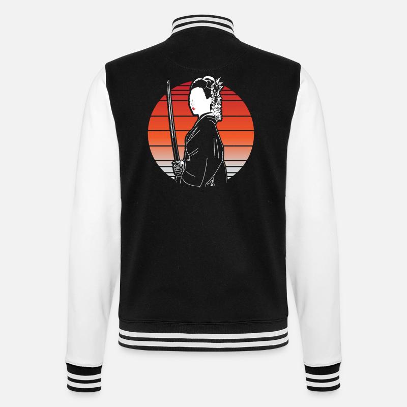 Japan Sakura Origin - College Sweat Jacket - black/white