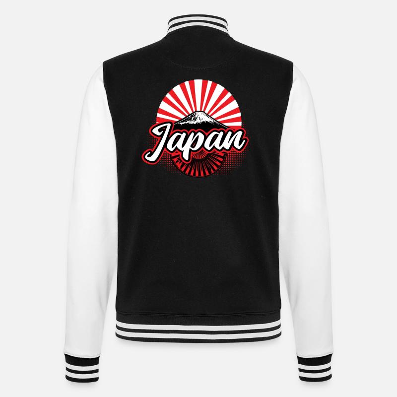 Japan Sakura Nippon Geschenk - College-Sweatjacke - Schwarz/Weiß