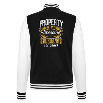 Ehe Ehefrau Bräutigam Geschenk - College-Sweatjacke - Schwarz/Weiß - Hinten - Marisol (170cm)