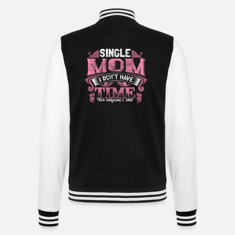 Single Mom Gift Idea - College Sweat Jacket - black/white