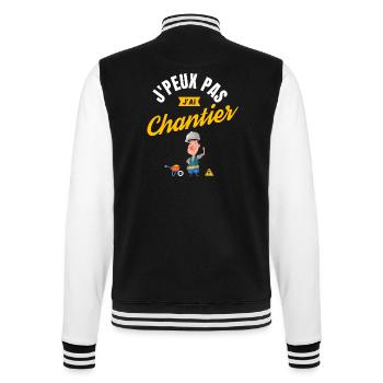 J'Peux Pas J'Ai Chantier - Veste Teddy - noir/blanc - Dos - Marisol (170cm)