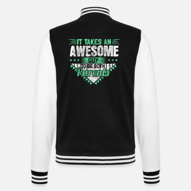 Single Father Dad Gift - College Sweat Jacket - black/white