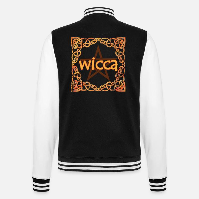 Celtic frame wicca e 118 - College Sweat Jacket - black/white