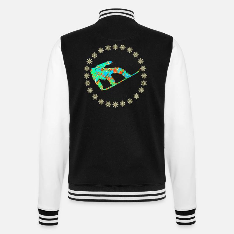 Snowboarder E 4 - College Sweat Jacket - black/white