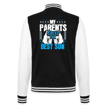 Best Son Boy Gift - College Sweat Jacket - black/white - Back - Marisol (170cm)