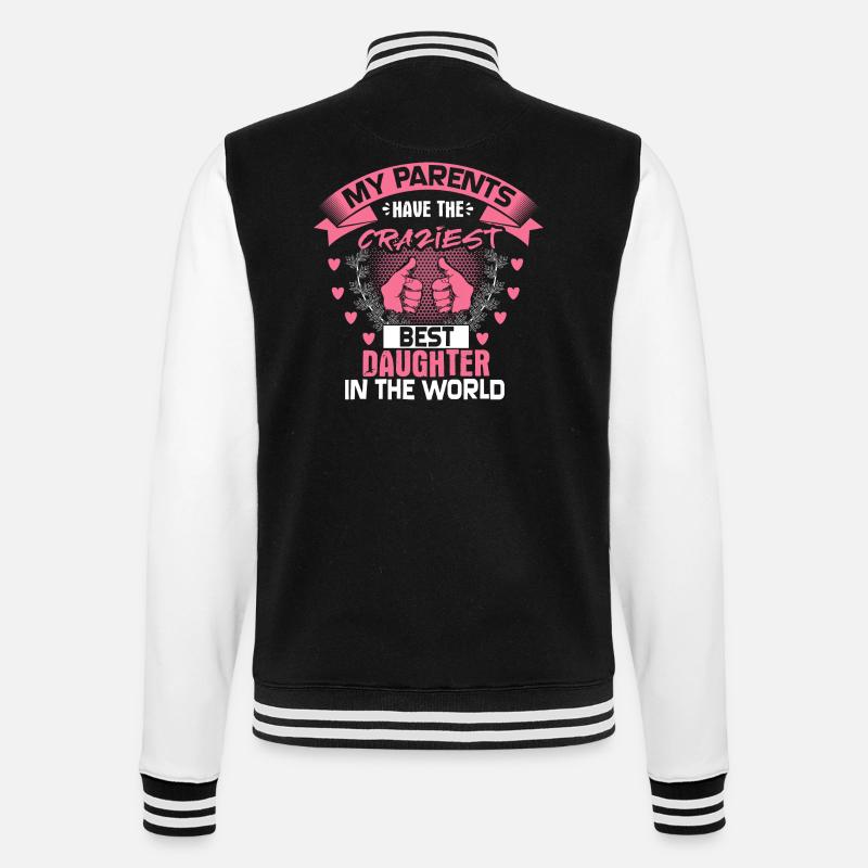 Fille Père Cadeau Drôle - Veste Teddy - noir/blanc