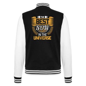 Best Son Dad's Birthday Gift Idea - College Sweat Jacket - black/white - Back - Marisol (170cm)