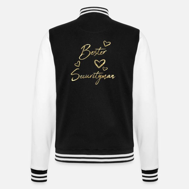 Bester Securityman - College-Sweatjacke - Schwarz/Weiß