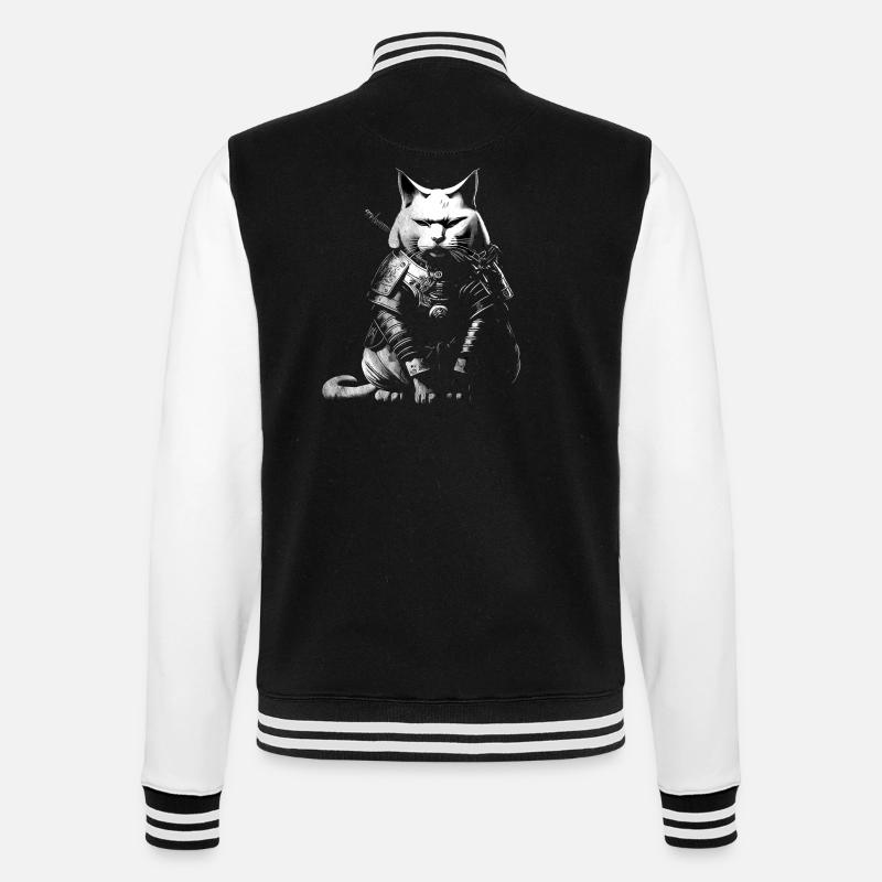 Chat samouraï cool - Veste Teddy - noir/blanc