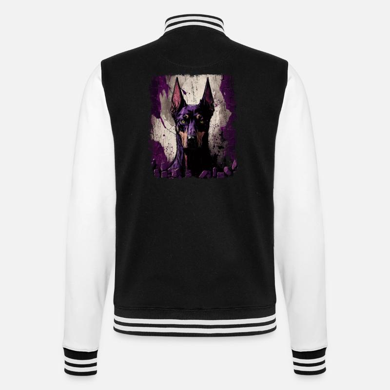 Amour de Doberman Noir - Veste Teddy - noir/blanc